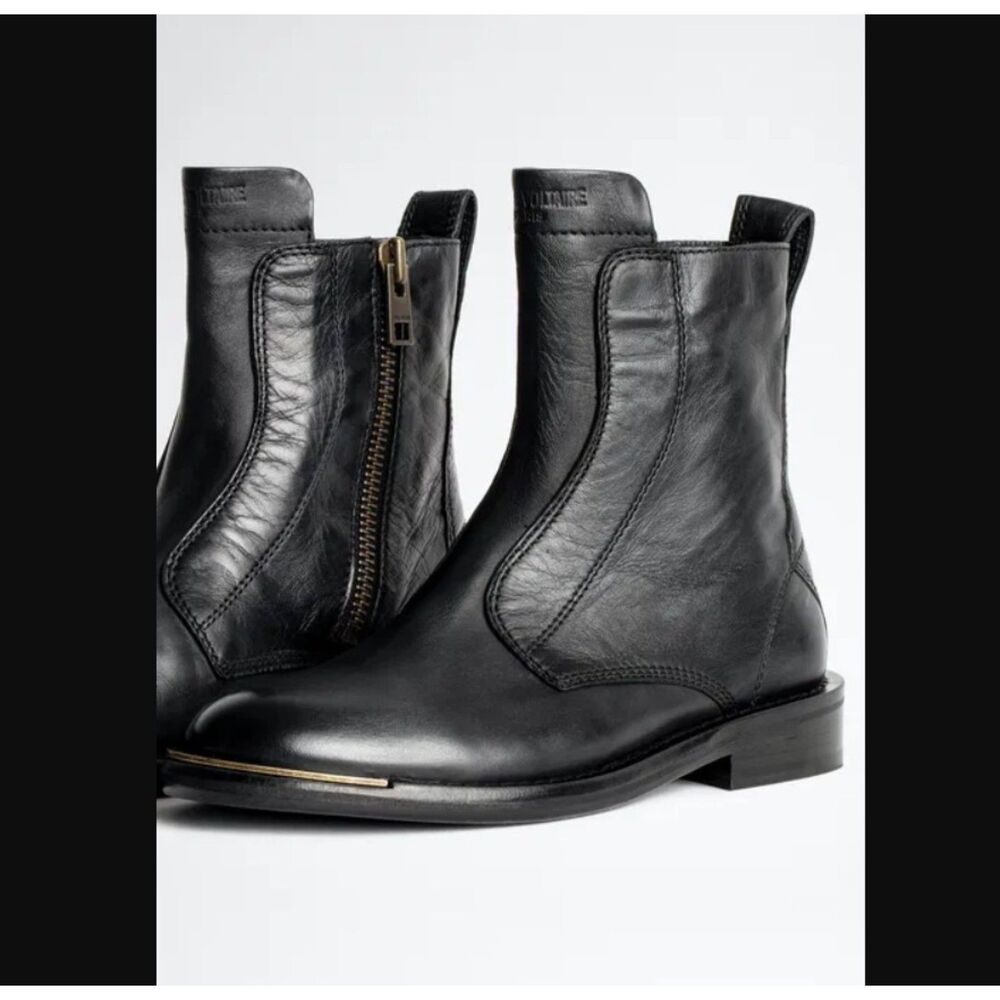 NEW $598 Retail Zadig & Voltaire Laureen High Ankle Boots Unisex Black Size 41